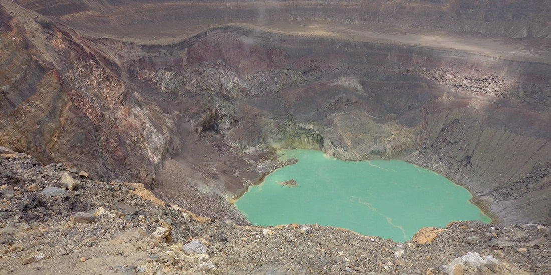 The turquoise crater lake of the Santa Ana (Ilamatepec) volcano, El Salvador