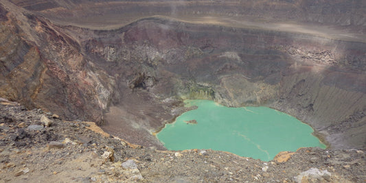 The turquoise crater lake of the Santa Ana (Ilamatepec) volcano, El Salvador