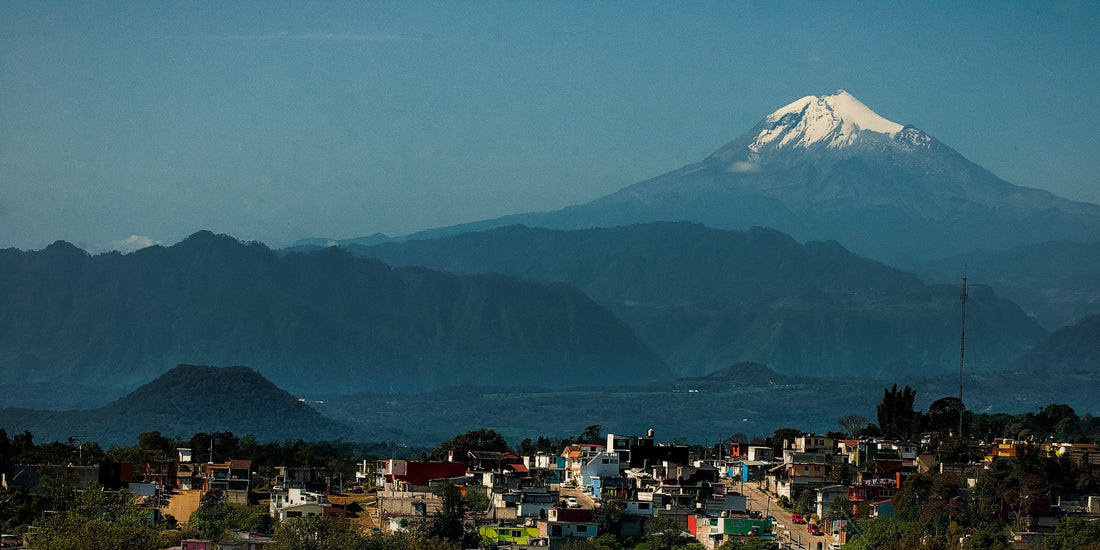 Snow-capped Pico de Orizaba rising over the coffee highlands near Xalapa, Veracruz, Mexico